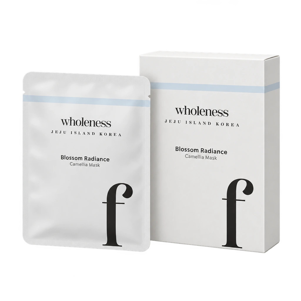 Camellia Blossom Radiance Mask — opakowanie i maska w prezencie